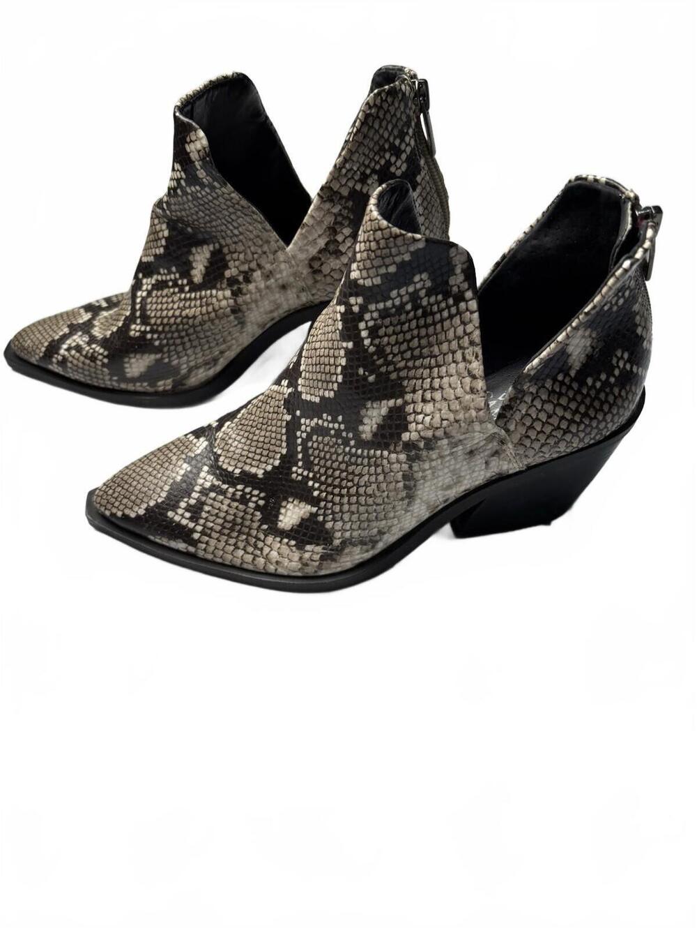 Vince Camuto Women's Snake Print Leather Ankle Booties